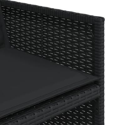 9-delige Tuinset poly rattan zwart