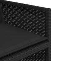 9-delige Tuinset poly rattan zwart - thumbnail