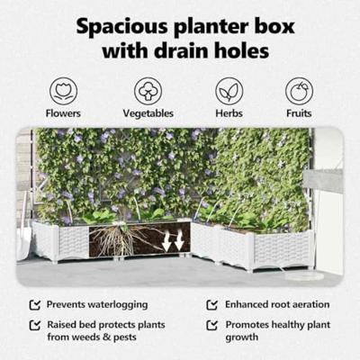 VidaXL Tuin bloempot 5 pcs wit staal