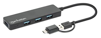 Manhattan 180863 USB 3.2 Gen 1-hub 4 poorten Zwart