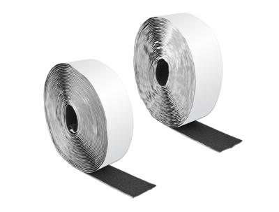 Delock 19094 Klittenband Om vast te plakken (l x b) 10 m x 50 mm Zwart 1 stuk(s)