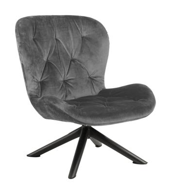 Bendt Fauteuil 'Olle' Velvet, kleur Dark Grey Bendt Fauteuil 'Olle' Velvet, kleur Dark Grey
