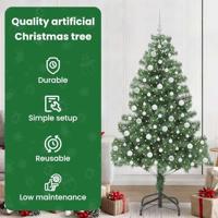VidaXL Kerstboom met 300 led met standaard groen 210 cm pvc - thumbnail