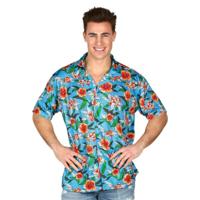 Hawaii Blouse Tropical Blauw - thumbnail