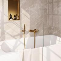 BRAUER Stripe Baddouche Thermostaatkraan - SET 03 - opbouw - wandhouder - staaf handdouche - doucheslang - goud geborsteld PVD 5-GG-342 - thumbnail