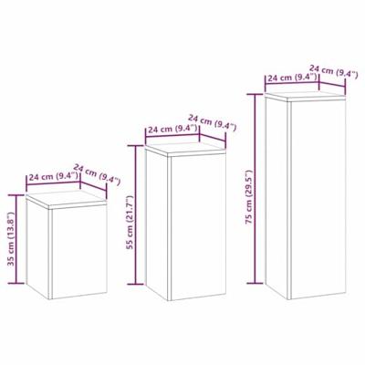 VidaXL Plantenstandaard 3 pcs zwart staal VidaXL Plantenstandaard 3 pcs zwart staal