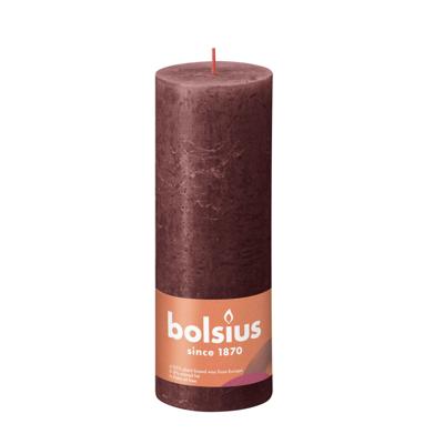 Bolsius stompkaars rustiek shine 6.8x19cm velvet red