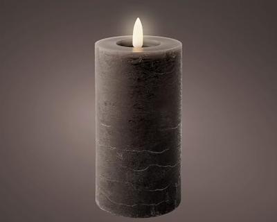 Lumineo ledkaars d7h15cm grijs