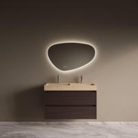 Badmeubelset Riga Travertin met Wastafel 100 cm Bruin Eiken - thumbnail