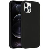 Accezz Liquid Silicone met MagSafe voor Apple iPhone 12 (Pro) Telefoonhoesje Zwart - thumbnail