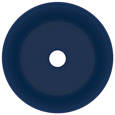 VidaXL Wastafel rond 40x15 cm keramiek mat donkerblauw VidaXL Wastafel rond 40x15 cm keramiek mat donkerblauw