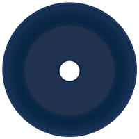 VidaXL Wastafel rond 40x15 cm keramiek mat donkerblauw - thumbnail