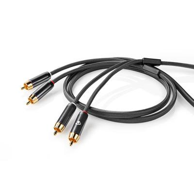 Nedis Stereo-Audiokabel | 2x RCA Male | 2x RCA Male | 1 m | 1 stuks - CATB24200GY10 CATB24200GY10