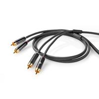Nedis Stereo-Audiokabel | 2x RCA Male | 2x RCA Male | 1 m | 1 stuks - CATB24200GY10 CATB24200GY10 - thumbnail