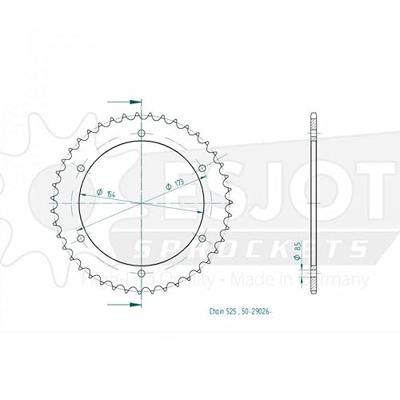 ESJOT Chain wheel 525 43z steel black