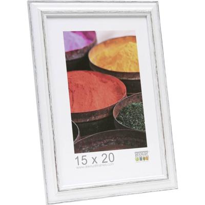 Deknudt Fotokader wit met bruinkleurig accent 15x20 S221H3