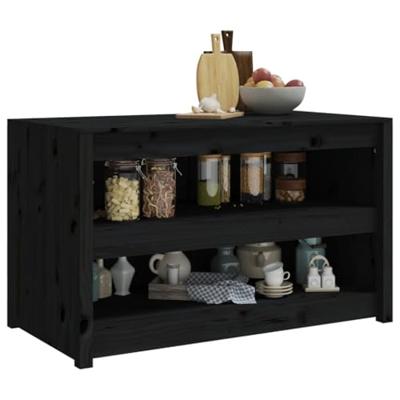 Keukenkast voor buiten MEPPEL 106x55x64 cm massief grenenhout zwart