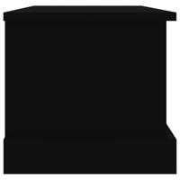 Opbergbox 50x30x28 cm bewerkt hout zwart - thumbnail