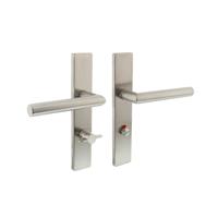 Intersteel Deurkruk Jura hoek 90° rechthoekig schild met toilet-/badkamersluiting 72/mm (klein krukgat) links EN1906/4 -RVS - thumbnail