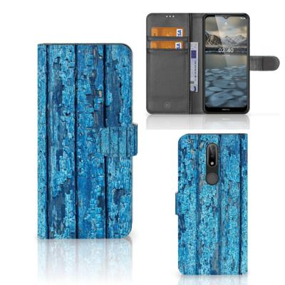 Nokia 2.4 | Book Style Case | Wood Blue
