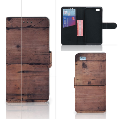 Huawei Ascend P8 Lite | Book Style Case | Old Wood