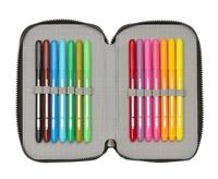 Dubbele etui Paul Frank Join the fun Zwart 12.5 x 19.5 x 4 cm (28 Onderdelen) - thumbnail