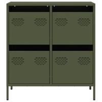 Dressoir 68x39x73,5 cm koudgewalst staal olijfgroen - thumbnail