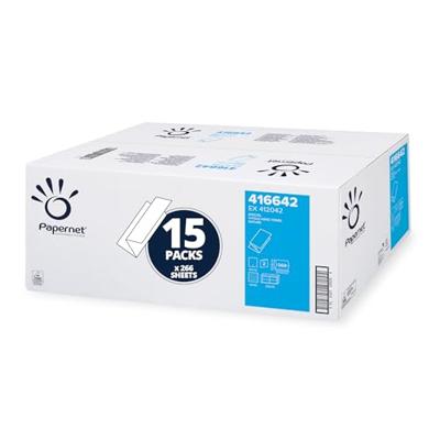 Papernet papieren handdoeken Special, V-vouw, 2-laags, 15 x 266 vellen, wit