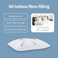 VidaXL Hoofdkussen met kussen 2 pcs wit 61 x 41 x 20 cm polyester - thumbnail