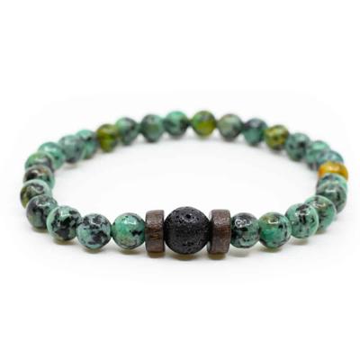 Edelsteen Armband Fuchsiet met Lavasteen Edelsteen Armband Fuchsiet met Lavasteen