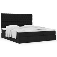 Ottoman bed met matras 180x200cm stof zwart - thumbnail