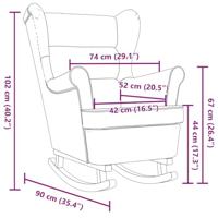 Schommelstoel 74x90x102 cm stof wolkengrijs - thumbnail