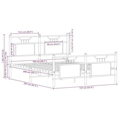 Bedframe zonder matras hout gerookt eikenkleurig 150x200 cm