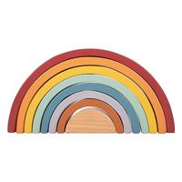 Small Foot houten regenboog bouw bogen met bal, - thumbnail