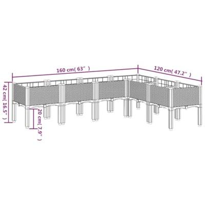 VidaXL Plantenbak met poten 160x120x42 cm polypropeen wit VidaXL Plantenbak met poten 160x120x42 cm polypropeen wit
