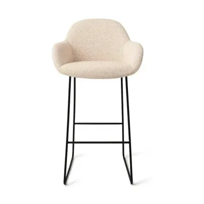 Jesper Home Barkruk 'Kushi' Slide Black, kleur Trouty Tinge (zithoogte 77cm)