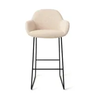 Jesper Home Barkruk 'Kushi' Slide Black, kleur Trouty Tinge (zithoogte 77cm) - thumbnail