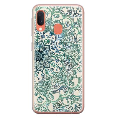Samsung Galaxy A20e siliconen hoesje - Mandala blauw Samsung Galaxy A20e siliconen hoesje - Mandala blauw