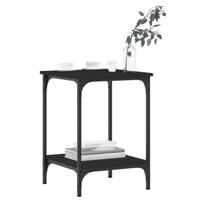 Salontafel 40x40x55 cm bewerkt hout zwart - thumbnail