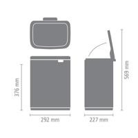Brabantia Bo afvalemmer 12 liter Matt Steel Fingerprint Proof - thumbnail