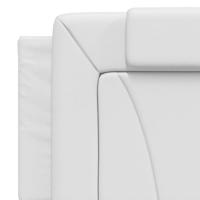 Bed met matras kunstleer wit 160x200 cm - thumbnail