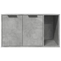 Kattenbakkast 80x50x45 cm bewerkt hout betongrijs - thumbnail