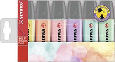 Markeerstift stabilo boss 70/6 6st pastel assorti | 5 stuks