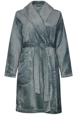 Dames Badjas Fleece - Groen - Warme winter ochtendjas - Sjaalkraag - Ceintuur - Groen - Groen - Groen