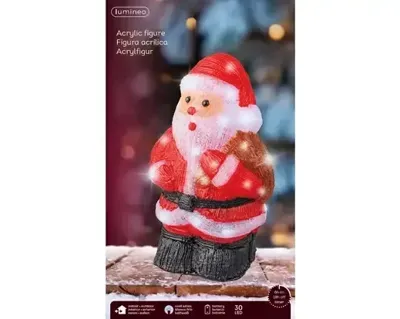 Lumineo led kerstman 30LED rood/koel wit