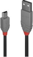 LINDY 36725 USB-kabel USB 2.0 USB-A stekker, USB-mini-B stekker 5.00 m Zwart - thumbnail