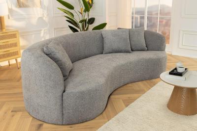 Moderne bank ATELIER 230cm grijs bouclé 3-zits bank incl. kussens - 46545