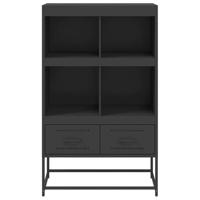 Hoge kast 68,5x39x111,5 cm koudgewalst staal zwart - thumbnail