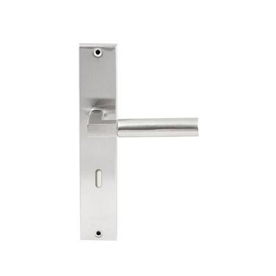 Hardbrass Deurkruk Ottawa op rechthoekig langschild sleutelgat 72mm - RVS Hardbrass Deurkruk Ottawa op rechthoekig langschild sleutelgat 72mm - RVS