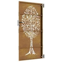 Poort 85x200 cm boomontwerp cortenstaal - thumbnail